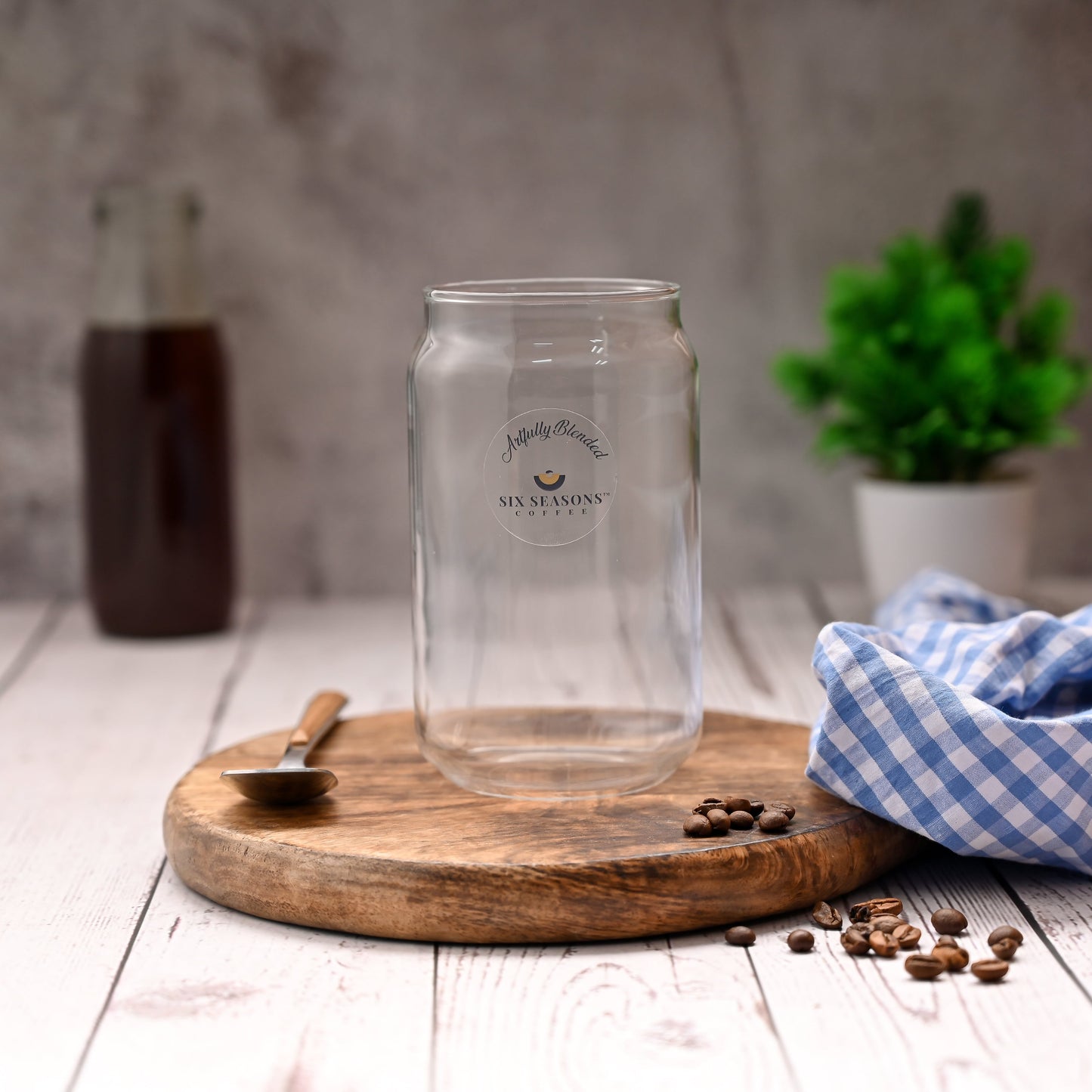 Cold Coffee Can Glass with straw